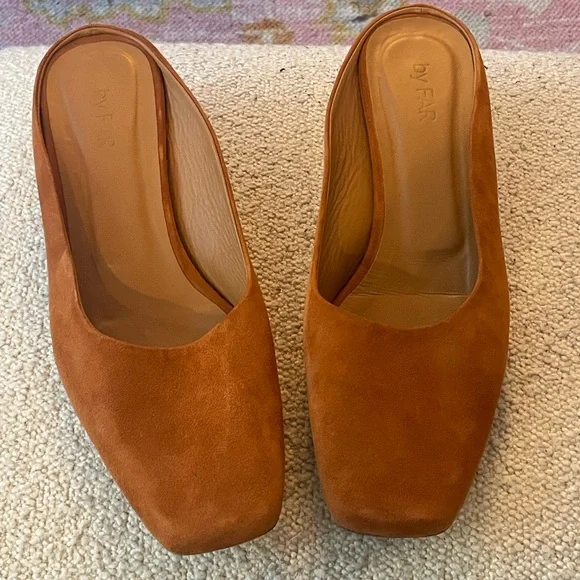 By FAR Maria Suede Mules, Light Brown Size 41 - Picture 4 of 6
